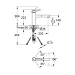 Grohe robinet de cuisine concetto bec medium avec douchette escamotable plage de rotation  100 supersteel ...