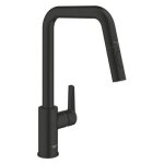 Grohe - robinet de cuisine avec douchette start bec haut noir mat 2 jets - noir