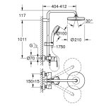 Grohe tempesta cosmopolitan system 210 colonne de douche avec mitigeur monocommande, montage mural, 26224001 ...