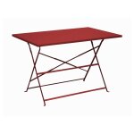 Guridon cuba rectangulaire - 110 x 70 cm - rouge - graphite