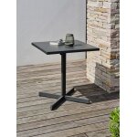Gu�ridon de jardin avec plateau pliant en acier gris anthracite