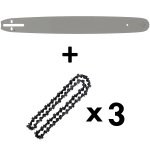 Guide 18 pouces (45 cm) avec lot de 3 chaînes 72 maillons pour tronçonneuse Guide 18 pouces (45 cm) avec lot de 3 chaînes 72 maillons pour tronçonneuse