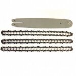 Guide de 30cm + 3 cha�nes de tron�onneuse - 44 entraineurs - pas 3 / 8lp - jauge 0. 50 (1. 3mm)