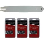 Guide 35 cm (14 pouces) + lot de 3 chanes 50 maillons - compatible trononneuses stihl ms 181 et 211 ...