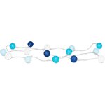 Guirlande lumineuse a 15 boules led en coton bleu / blanc