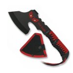 Hache de lancer albainox red eagle 24 cm acier et manche encorde noir rouge avec etui de protection ai ...
