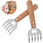 Hachoir a viande en acier inoxydable (lot de 2) avec long manche en bois