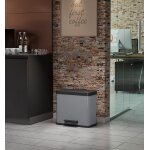 Hailo poubelle a p�dale tri s�lectif 17 + 9l�?ko duo plus l gris