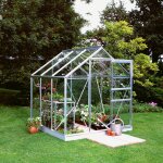 Halls - serre de jardin 3, 8m aluminium et verre horticole + embase so0170 + so1693 Halls - serre de jardin 3, 8m aluminium et verre horticole + embase so0170 + so1693