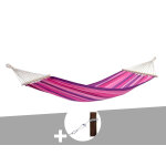 Hamac 1 place tonga candy en polycoton + kit fixation smartrope - amazonas