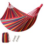 Hamac, 210 x 80 cm, , charge 300 kg, pour terrasse, balcon, jardin, ext�rieur, camping, avec sac de transport, ...