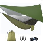 Hamac 290 x 140 cm avec moustiquaire et bche respirant lger de 310 * 310cm, 200 kg capacit de charge ...