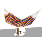 Hamac 3 places paradiso tropical + kit attaches t - strap - amazonas