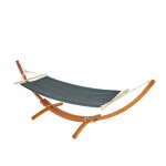 Hamac avec cadre balanoire suspendue jusqu' 200 kg cadre en bois certifi fsc 320 cm marron mat gris ...