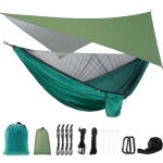 Hamac de camping avec bâche anti - pluie et moustiquaire, tente, sangles d'arbre, portable, simple, double, ... Hamac de camping avec bâche anti - pluie et moustiquaire, tente, sangles d'arbre, portable, simple, double, ...