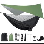 Hamac de camping avec bâche anti - pluie et moustiquaire, tente, sangles d'arbre, portable, simple, double, ... Hamac de camping avec bâche anti - pluie et moustiquaire, tente, sangles d'arbre, portable, simple, double, ...