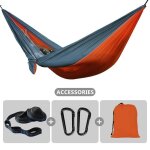 Hamac de camping double 102x55 pouces, lit - balanoire d'extrieur, avec sangle d'arbre, parachute lger, ...