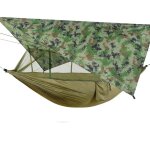 Hamac de camping double extérieur, avec moustiquaire et bâche anti - pluie, parachute léger, pour voyage ... Hamac de camping double extérieur, avec moustiquaire et bâche anti - pluie, parachute léger, pour voyage ...