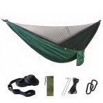 Hamac de camping double avec moustiquaire, parachute portable pour randonnée, 5 + 1 anneaux - type dark ... Hamac de camping double avec moustiquaire, parachute portable pour randonnée, 5 + 1 anneaux - type dark ...