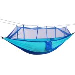 Hamac de camping extrieur portatif pour 1 a 2 personnes avec moustiquaire tissu de parachute haute rsistance ...