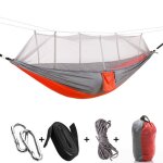Hamac de camping extrieur portatif pour 1 a 2 personnes avec moustiquaire tissu de parachute haute rsistance ...