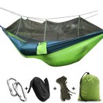 Hamac de camping extérieur portatif pour 1 a 2 personnes avec moustiquaire tissu de parachute haute résistance ... Hamac de camping extérieur portatif pour 1 a 2 personnes avec moustiquaire tissu de parachute haute résistance ...