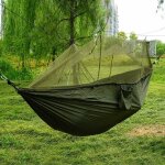 Hamac de camping, lit - balanoire, portable, avec moustiquaire, pour 1  2 personnes, pour la chasse, ...