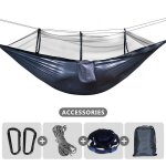 Hamac de camping avec moustiquaire, double voyage, avec sangles d'arbre, 5 + 1 boucles, peut contenir ... Hamac de camping avec moustiquaire, double voyage, avec sangles d'arbre, 5 + 1 boucles, peut contenir ...