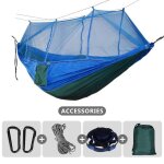 Hamac de camping avec moustiquaire, double voyage, avec sangles d'arbre, 5 + 1 boucles, peut contenir ... Hamac de camping avec moustiquaire, double voyage, avec sangles d'arbre, 5 + 1 boucles, peut contenir ...