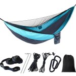 Hamac de camping avec moustiquaire parachute portatif 6 anneau sangle hamac voyage double, randonnée ... Hamac de camping avec moustiquaire parachute portatif 6 anneau sangle hamac voyage double, randonnée ...