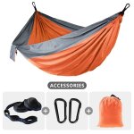 Hamac de camping parachute lger, lit - balanoire avec 2 sangles d'arbre, pour intrieur et extrieur, ...