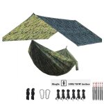 Hamac de camping, hamac parachute en nylon portable, bche de mouche de pluie, adapt  la randonne, ...