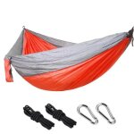 Hamac de camping portable double et simple, avec sangles d'arbre, parachute lger en nylon, accessoires ...