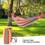Hamac de camping portable en toile ray�e, lit - balan�oire simple et double, accessoires de voyage, d'ext�rieu ...
