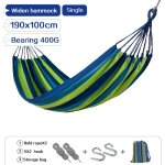 Hamac de camping en toile epaisse, lit - balanoire d'extrieur, simple et double, anti - renversement, ...