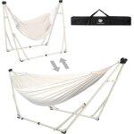 Hamac et chaise hamac avec support pliable, ensemble de support de hamac portable a double usage pour ...
