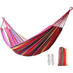 Hamac de jardin en coton doux avec sac a dos idal pour le jardin, le porche, les voyages, le camping, ...