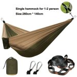 Hamac parachute avec sangles et mousqueton noir, mobilier d'extrieur, camping, survie, voyage, double ...
