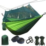 Hamac parachute ultralger avec moustiquaire, lit - balanoire vert arme, anti - morsure, pour camping ...