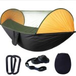 Hamac de plage pliant en nylon automatique, 290x140 cm, filet anti - moustiques pour couple, lit de camping, ...