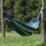 Hamac portable en toile a rayures, chaise d'ext�rieur, pour le jardin, les sports, le voyage, le camping, ...