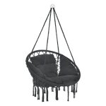 Hamac si�ge rond avec coussin chaise suspendue diam�tre d'assise 60 cm noir helloshop26 03 0006060