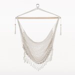 Hamac thana blanc cass - polycoton avec structure en bambou
