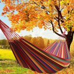 Hamac toile 190 x 80 cm longueur totale 190cm charge 100kg hamacs ext�rieur confortable hamac de voyage ...