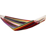 Hamac xxl pour deux personnes 400x160cm jusqu' 150 kg 100% coton hamacs plus de monde ensemble multicolore ...