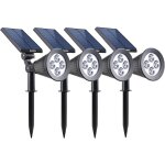 Hamiltion - lot de 4 spots solaires projecteurs 2en1 a piquer ou a fixer eclairage puissant dimmable ... Hamiltion - lot de 4 spots solaires projecteurs 2en1 a piquer ou a fixer eclairage puissant dimmable ...