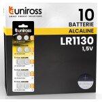 Hamiltion - batterie ag10 / lr1130 / lr54 1, 5 v pile alcaline a bouton - blister de 10 piles