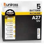 Hamiltion - batterie mn27 a27 / 27a 12 v piles spcialises alcalinesblister de 5 piles