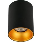 Hamiltion - rond spot de plafond en saillie gu10 zama noir avec or - 80x110mm plafonnier spot 230v avec ...