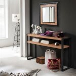 Hanko - console style industriel - bois et noir - 140 cm